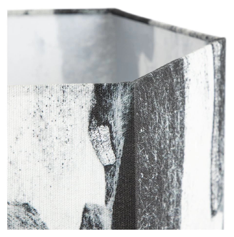 Habitat Whiteleaf Printed Column Floor Lamp - Black & White - Image 4