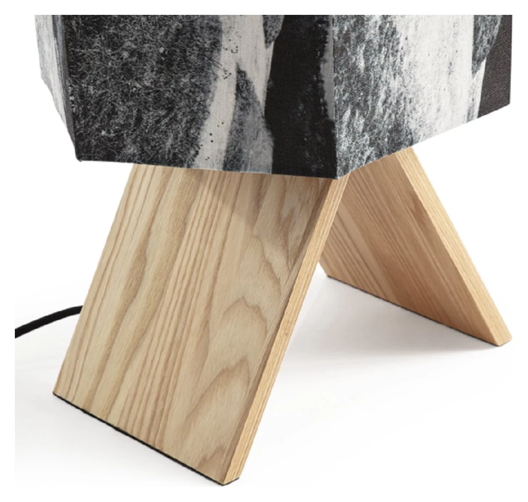 Habitat Whiteleaf Printed Column Floor Lamp - Black & White - Image 5