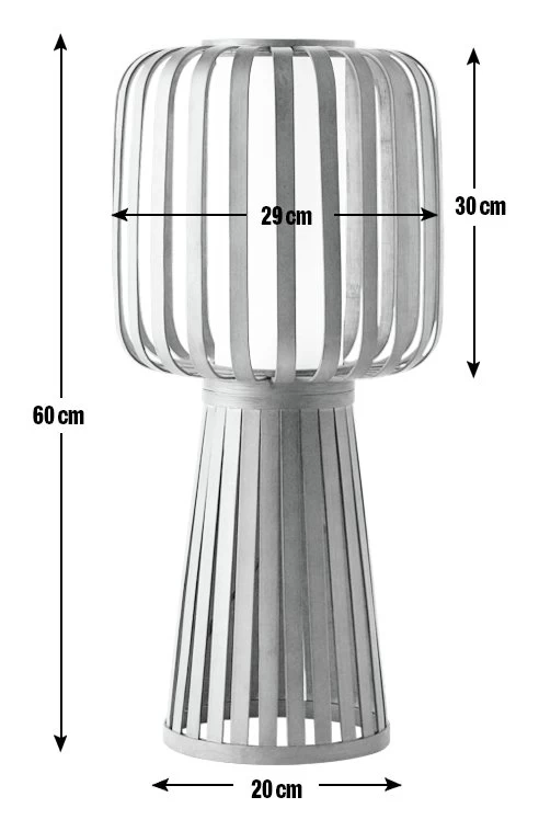 Habitat Achille Bamboo Table Lamp - Walnut & White - Image 3