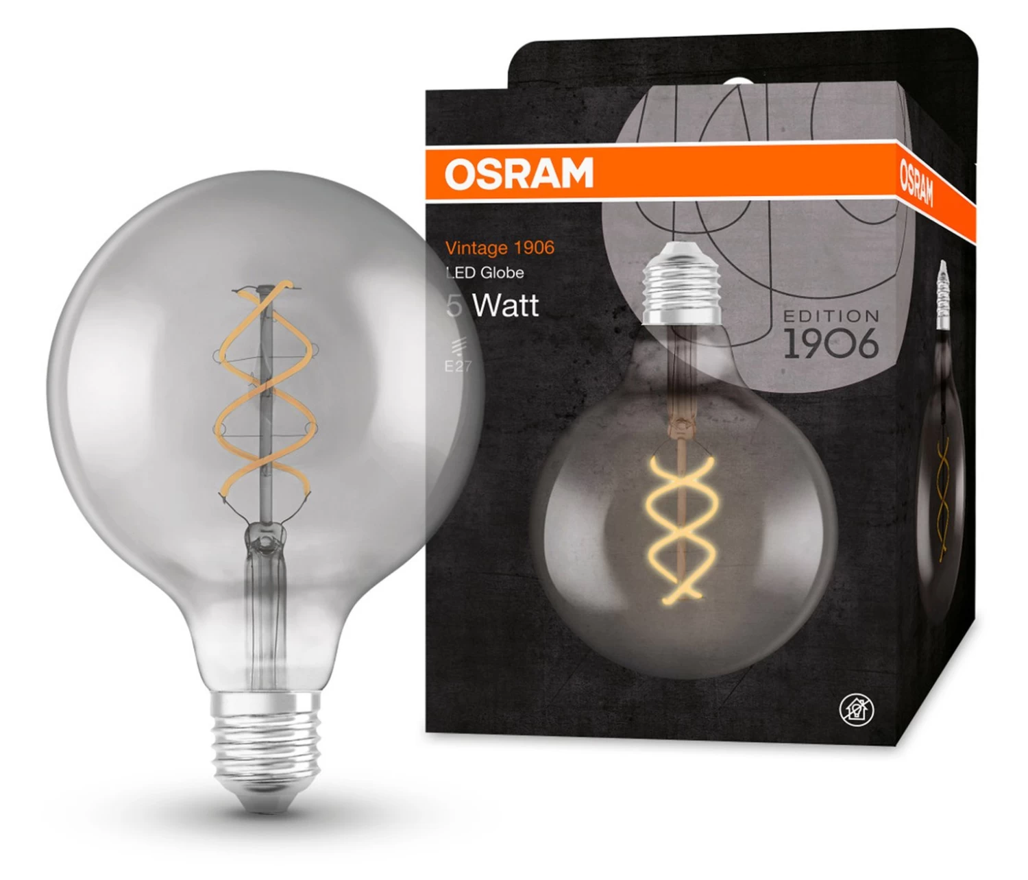 Osram 5W ES LED G125 Vintage Smoke Light Bulb - Image 2