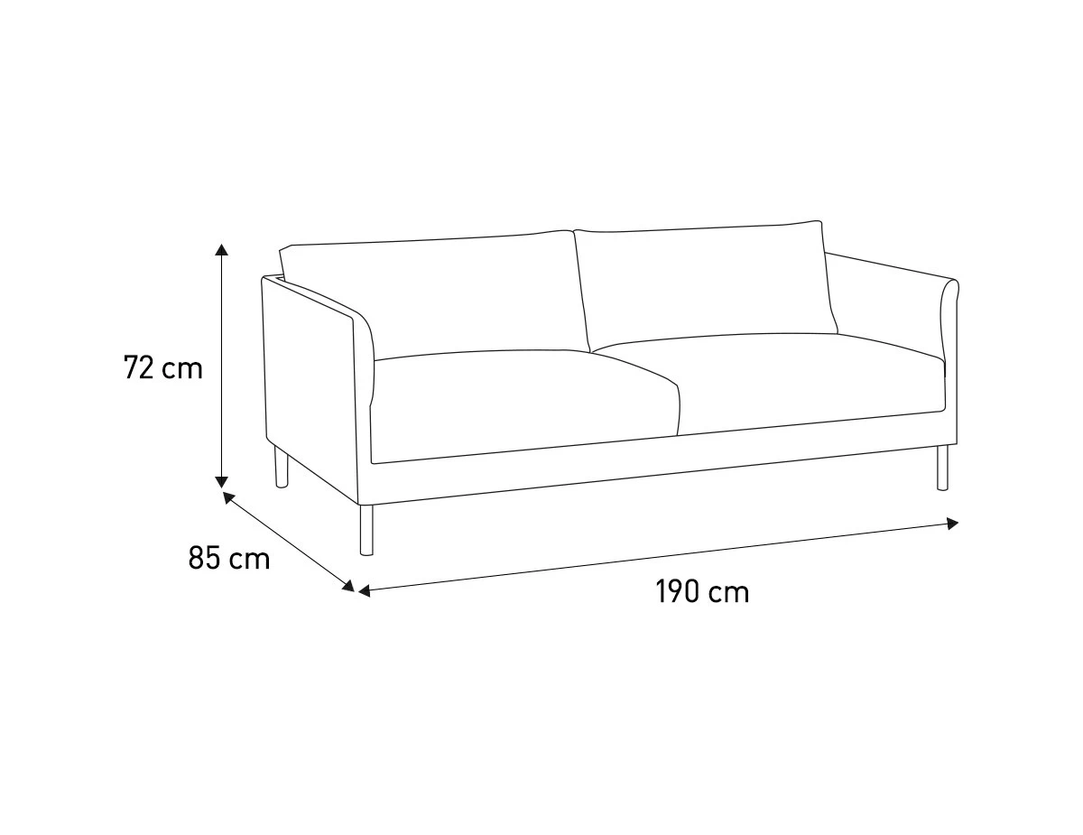 Habitat Hyde Velvet 3 Seater Sofa - Yellow - Image 4
