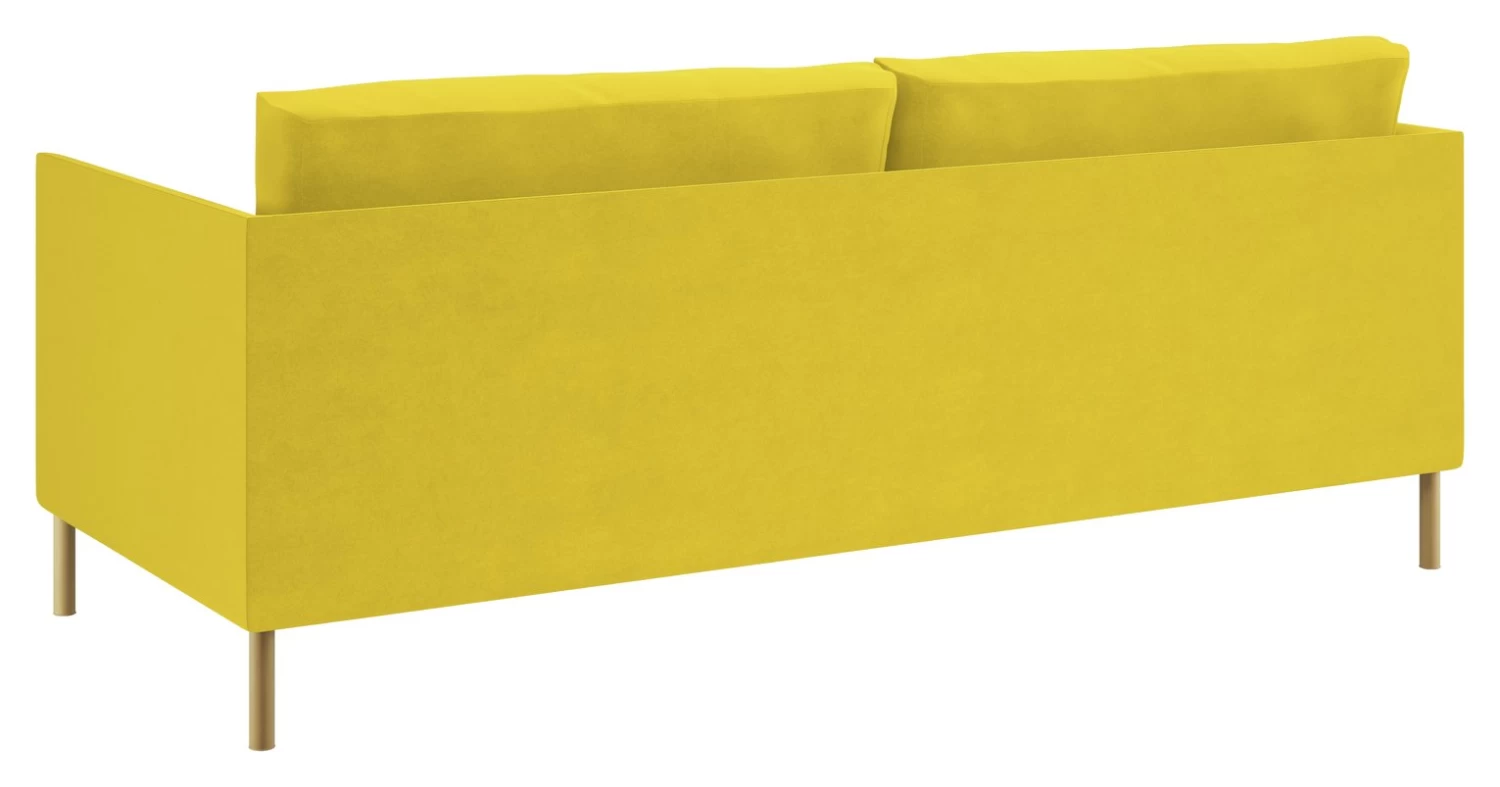 Habitat Hyde Velvet 3 Seater Sofa - Yellow - Image 5