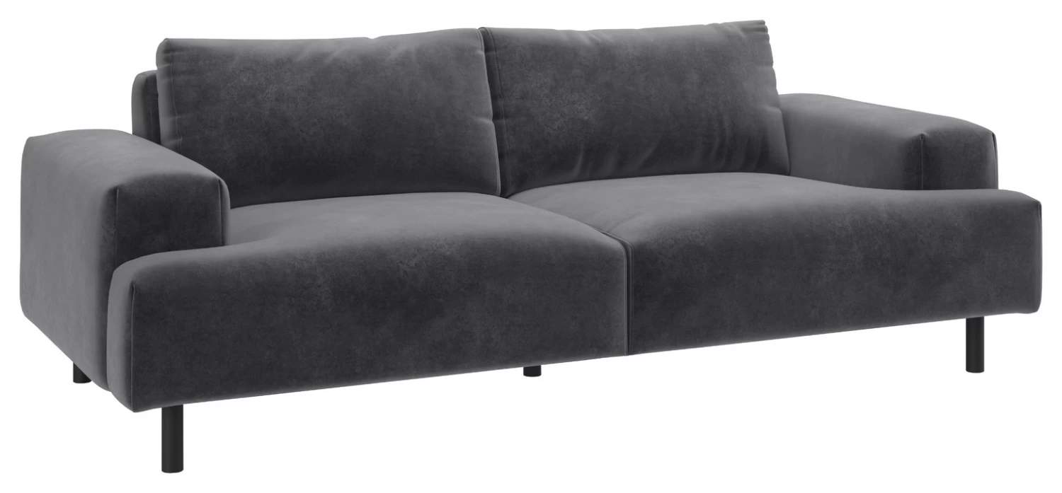 Habitat Julien Velvet 3 Seater Sofa - Grey - Image 7