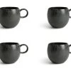 Habitat Set Of 4 Preto Stoneware Mugs