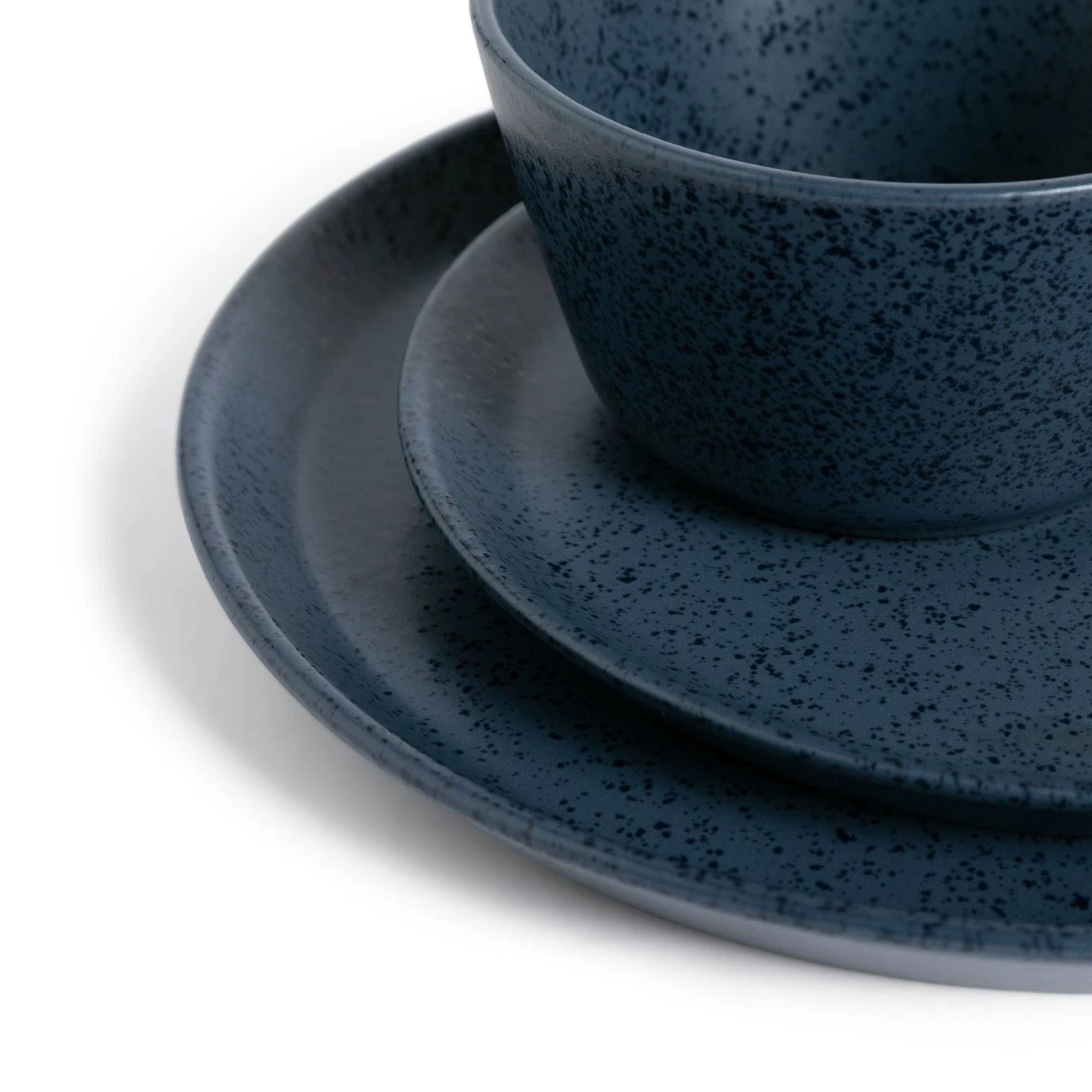 Habitat Addison 12 Piece Stoneware Dinner Set - Blue - Image 5