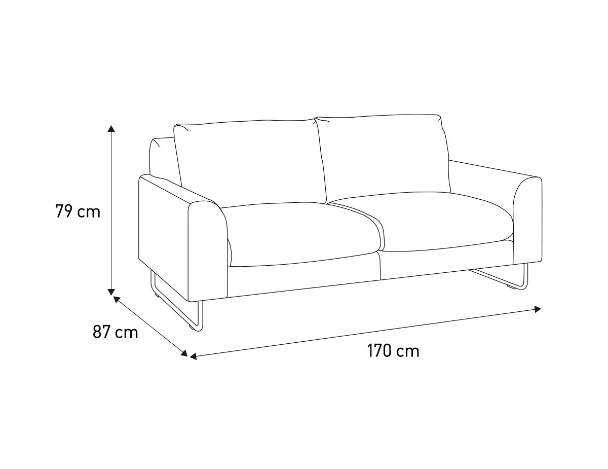 Habitat Lyle Leather 2 Seater Sofa - Tan - Image 4