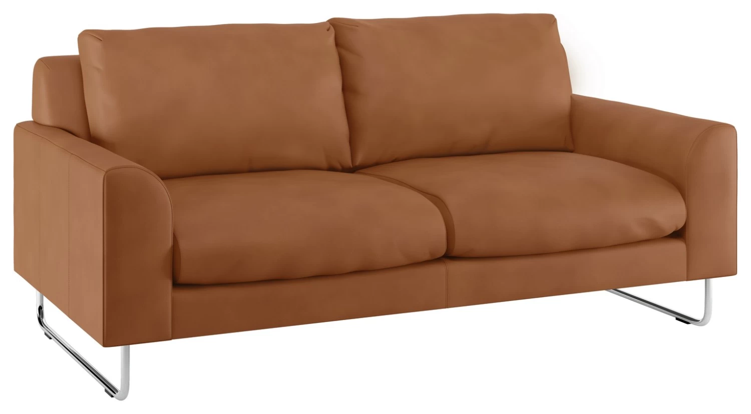 Habitat Lyle Leather 2 Seater Sofa - Tan - Image 7