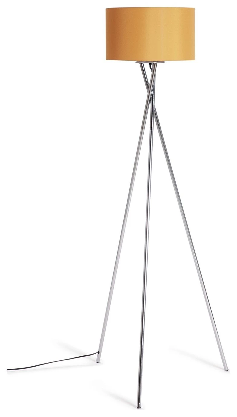 Habitat Tripod Floor Lamp - Mustard And Chrome - Image 2