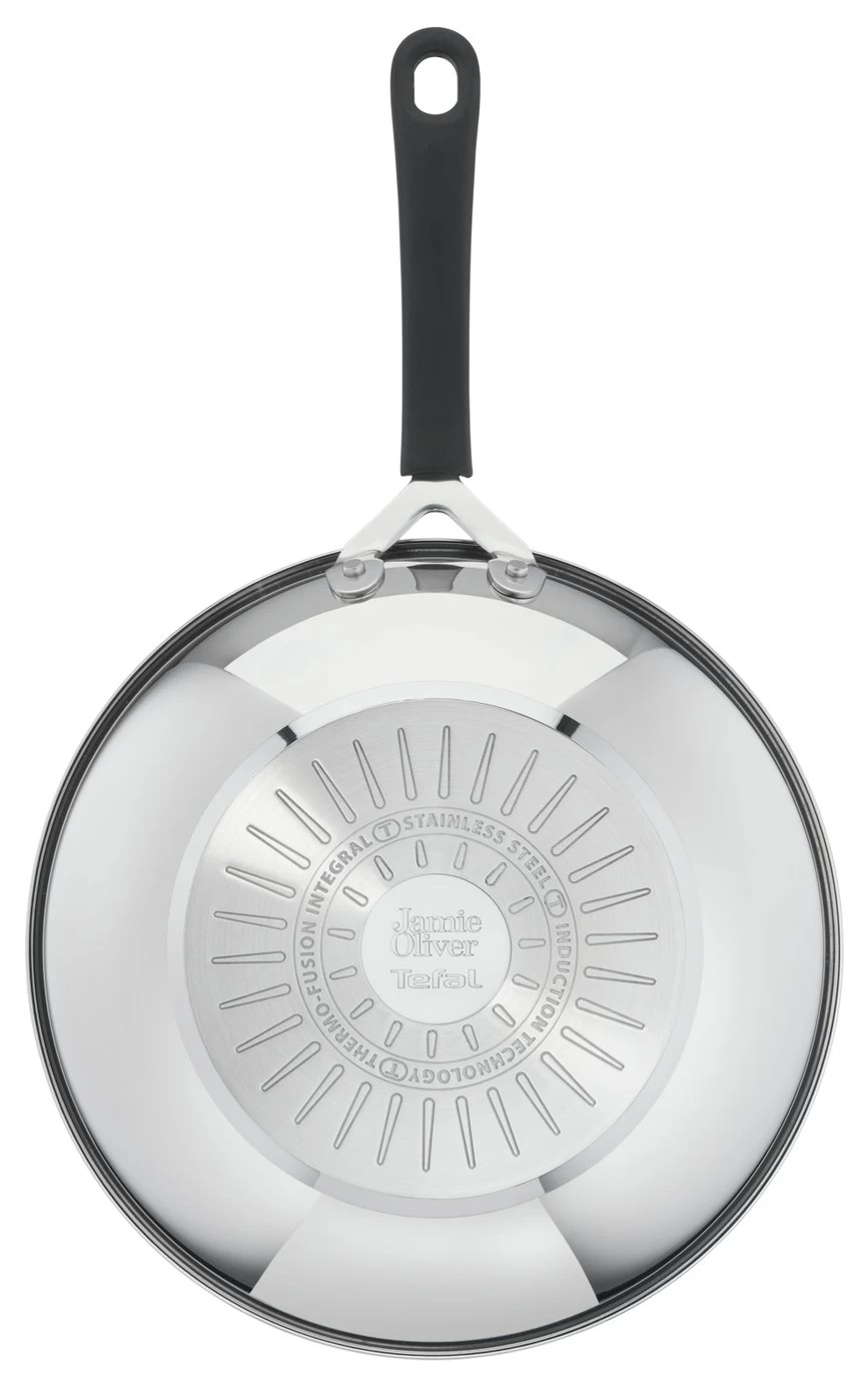 Tefal Jamie Oliver 28cm Non Stick Stainless Steel Wok - Image 5