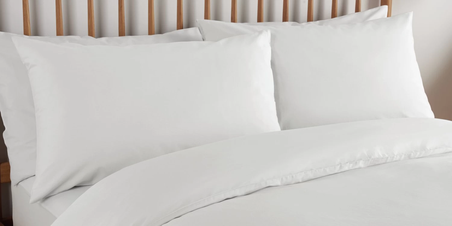 Habitat Cool Tencel Cotton Plain White Bedding Set - Single - Image 4