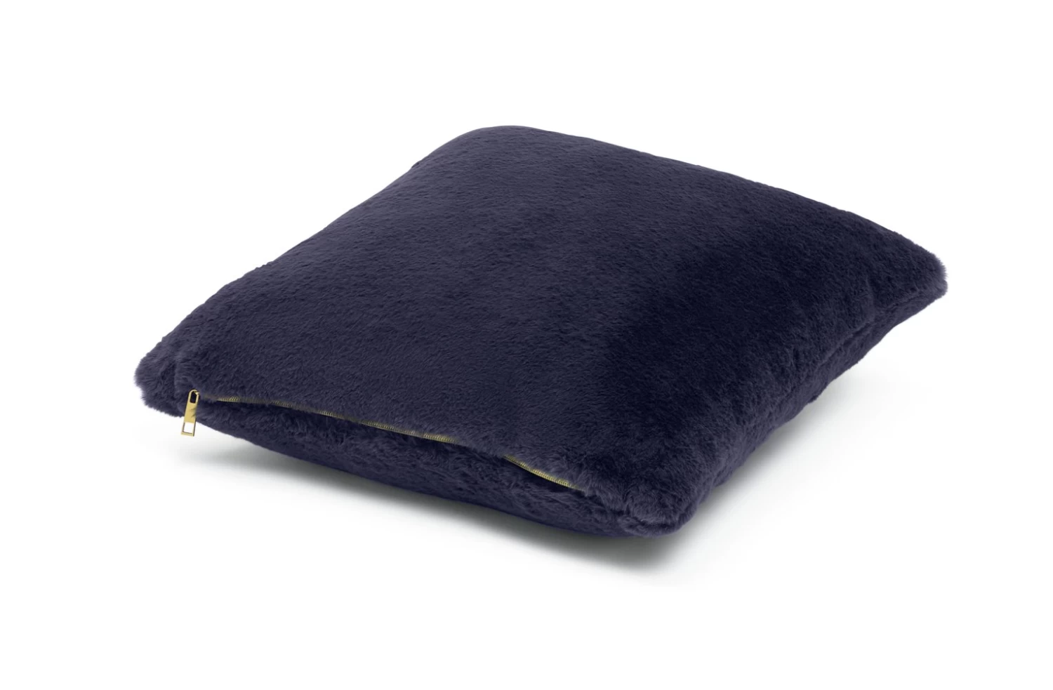 Habitat Plain Faux Fur Cushion - Navy - 43x43cm - Image 3