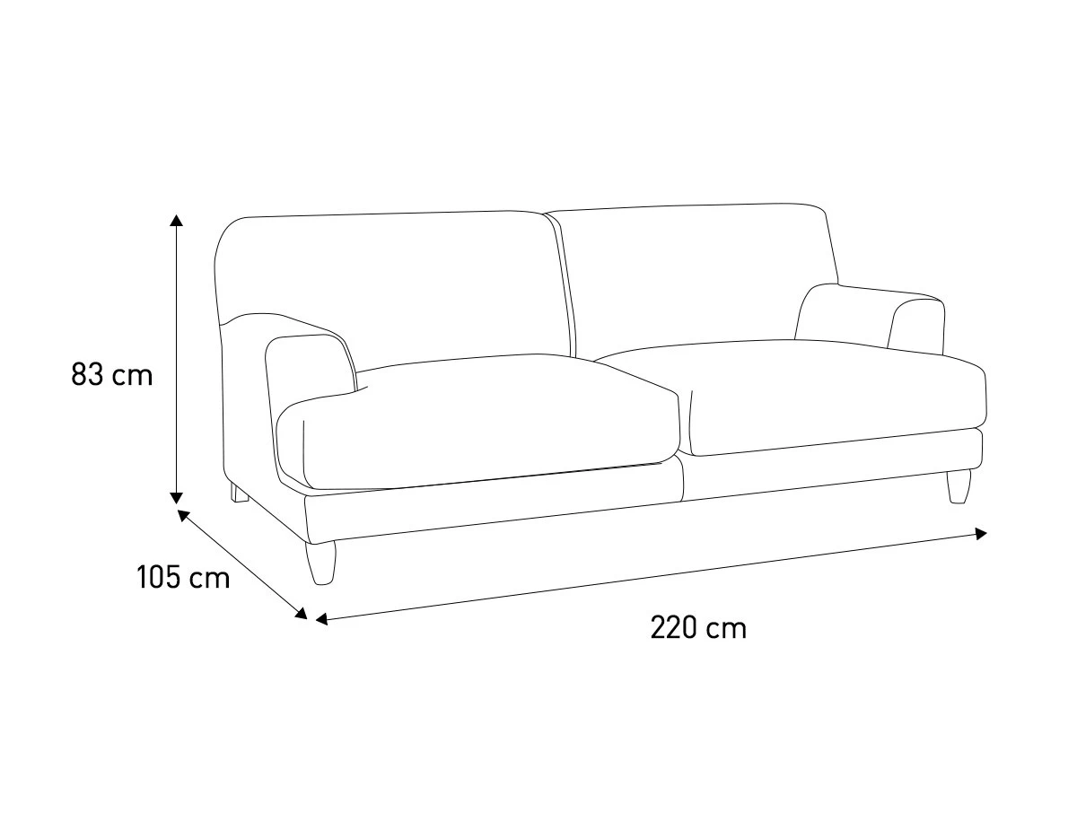 Habitat Askem Fabric 3 Seater Sofa - Natural - Image 4