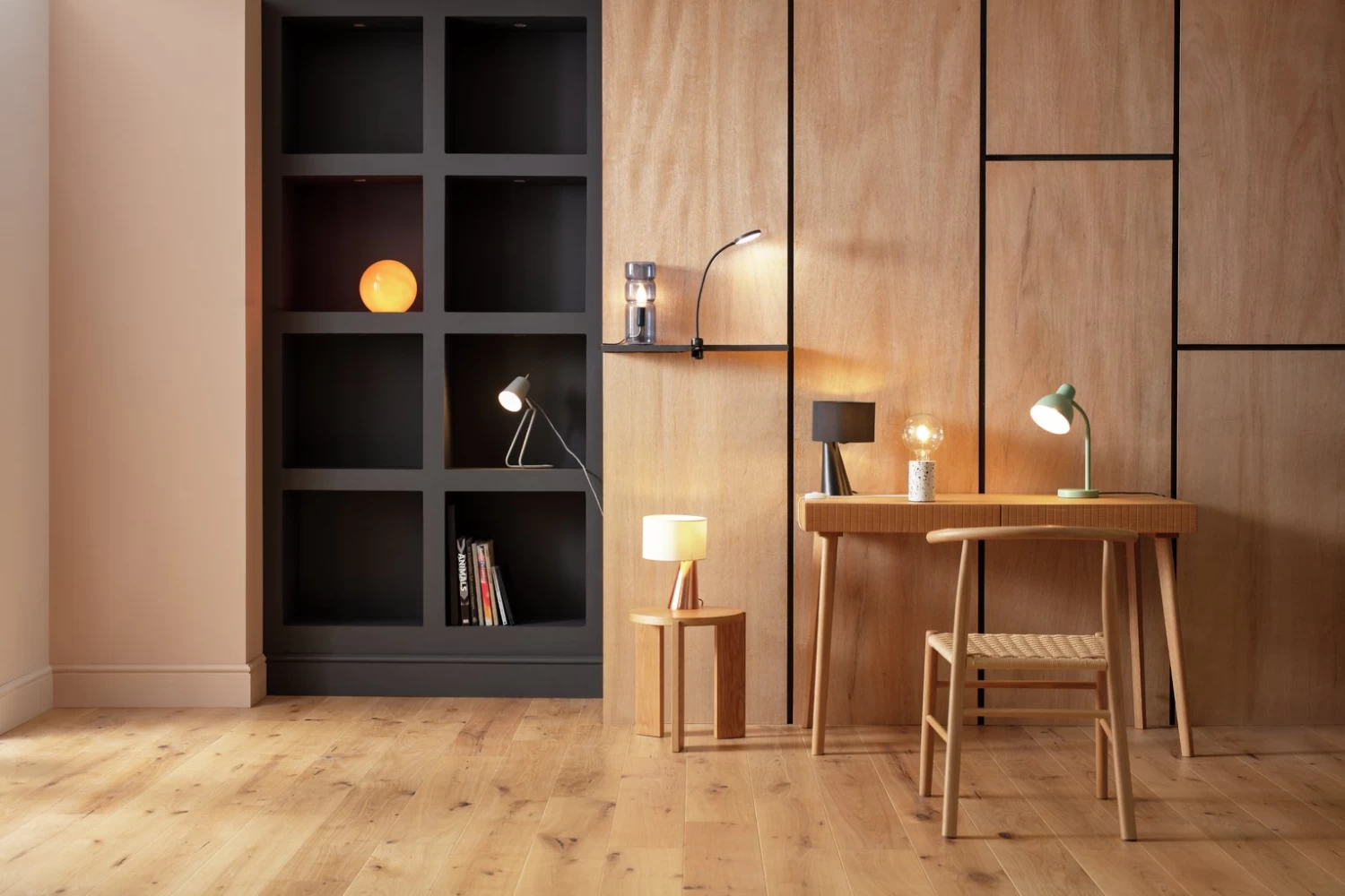 Habitat Parr Glass Column Table Lamp - Blue - Image 6