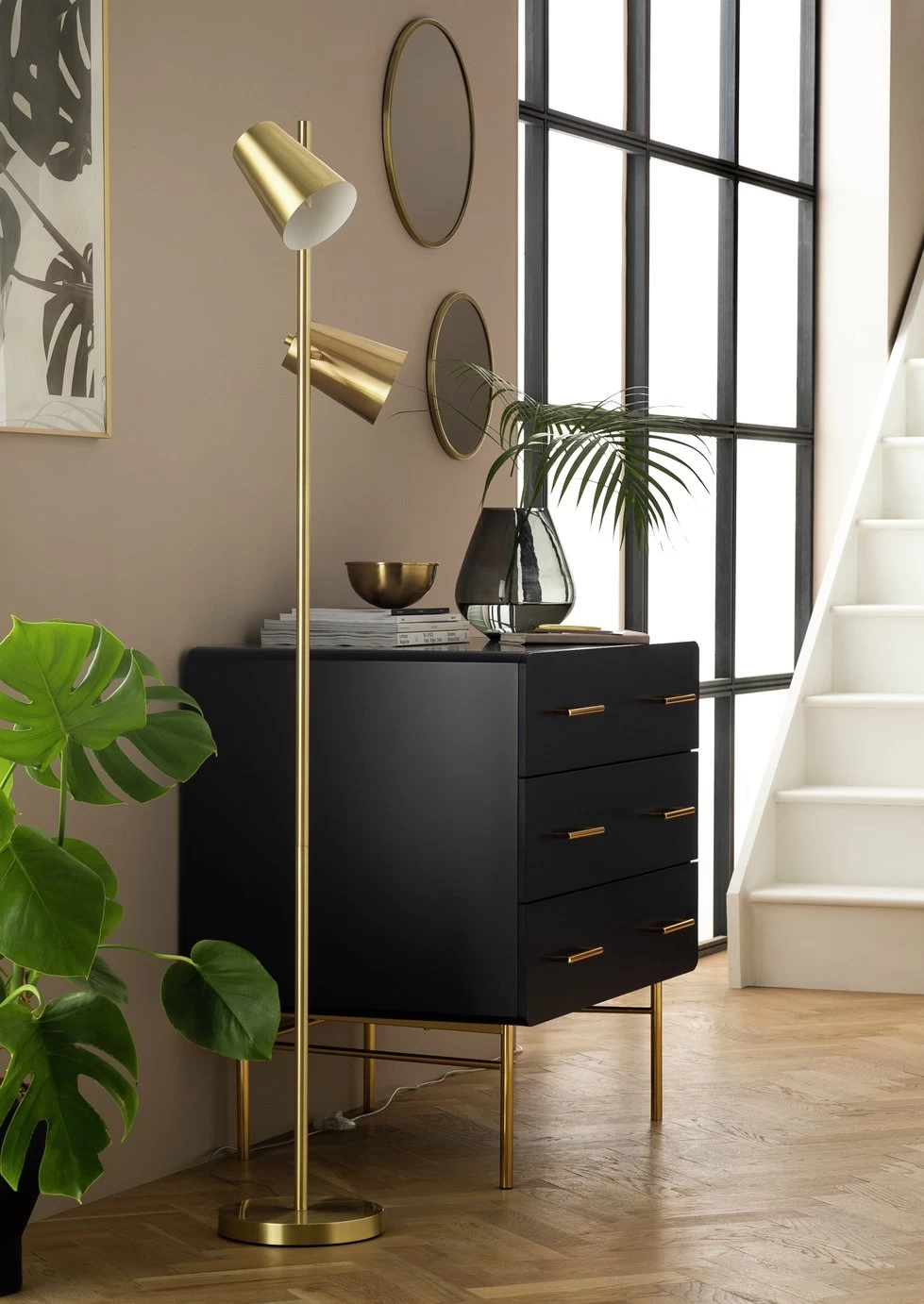 Habitat Iras Brass 2 Light Floor Lamp - Gold - Image 8