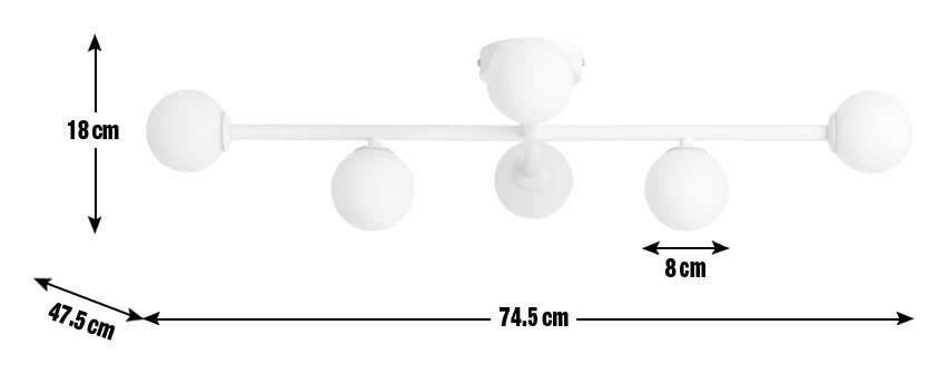 Habitat Alonso 6 Light Flush To Ceiling Light - White - Image 3