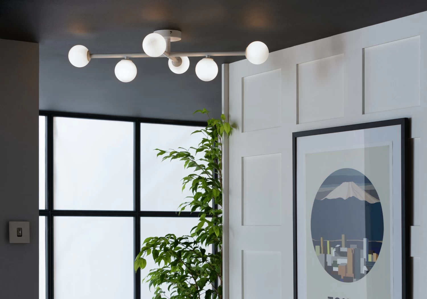 Habitat Alonso 6 Light Flush To Ceiling Light - White - Image 6