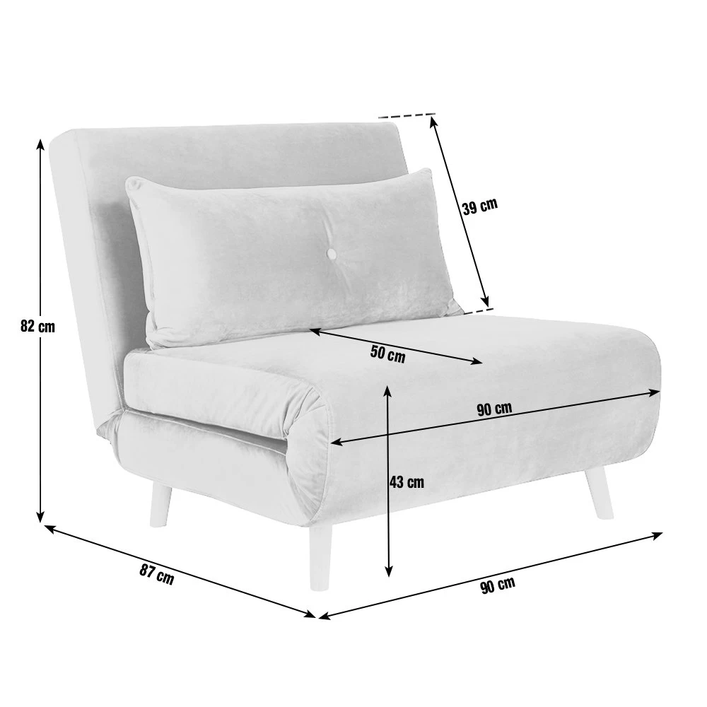 Habitat Roma Single Velvet Chairbed - Pink - Image 6