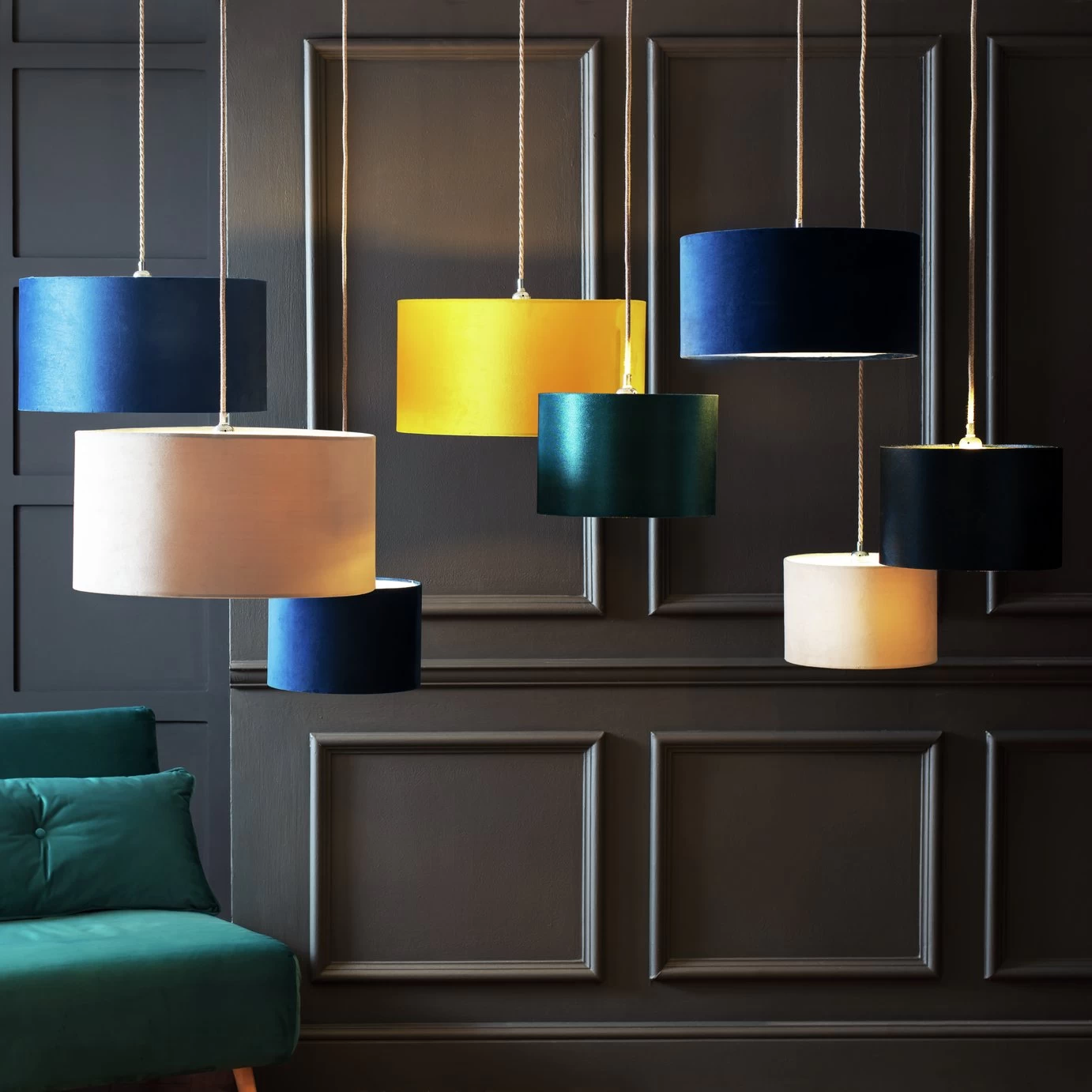 Habitat 40cm Velvet Shade - Navy - Image 9