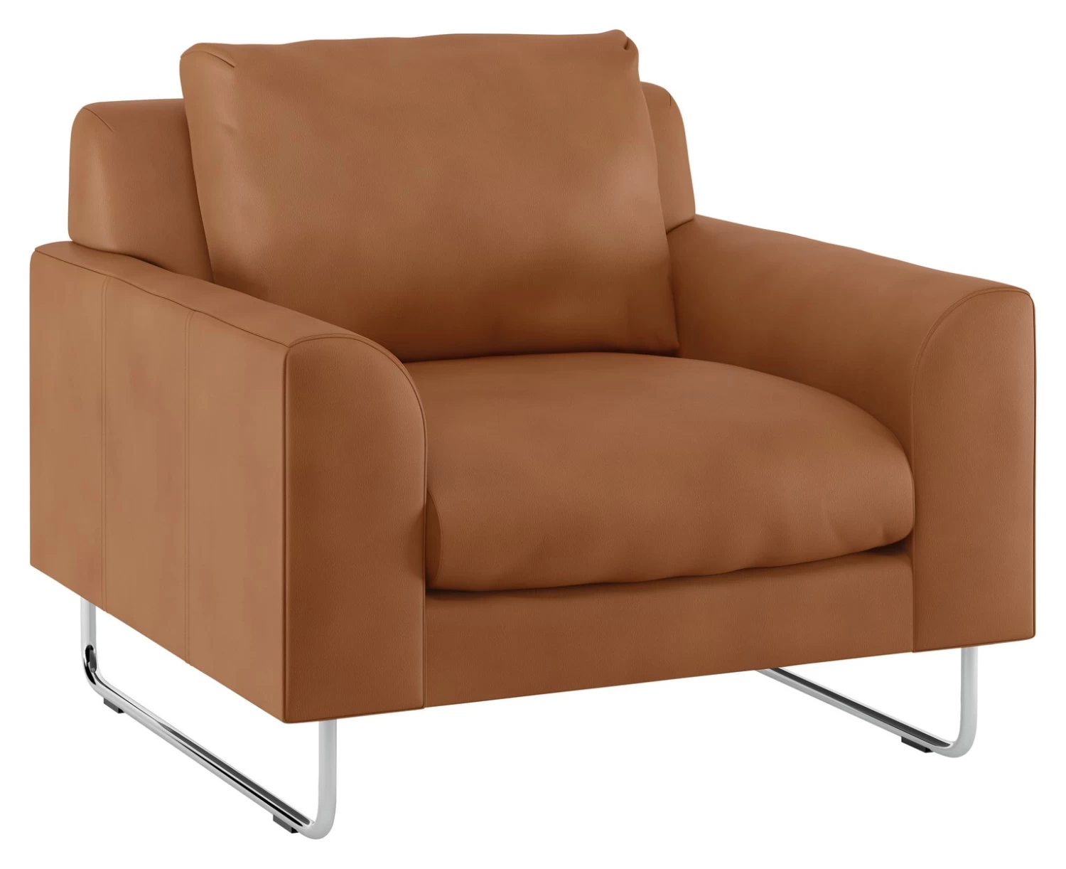 Habitat Lyle Leather Armchair - Tan - Image 5