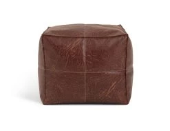 Habitat Kaikoo Faux Leather Footstool - Brown