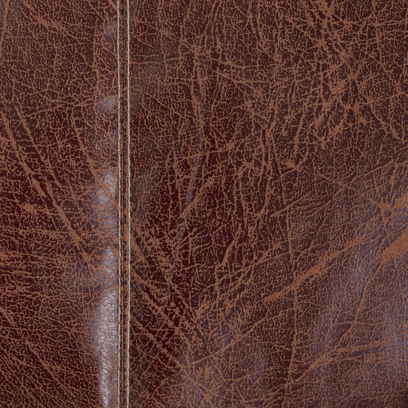 Habitat Kaikoo Faux Leather Footstool - Brown - Image 3