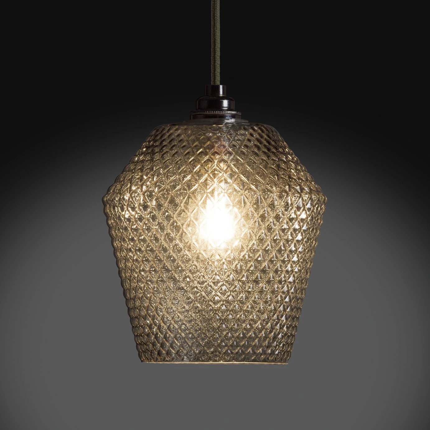 Habitat Nubia Faceted Glass Shade - Smoke Grey - Image 2