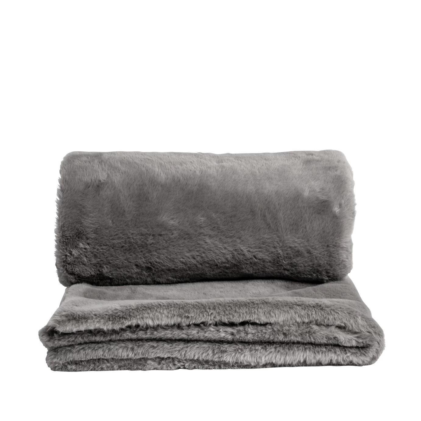 Habitat Faux Fur Plain Throw - Grey - 125x150cm - Image 3