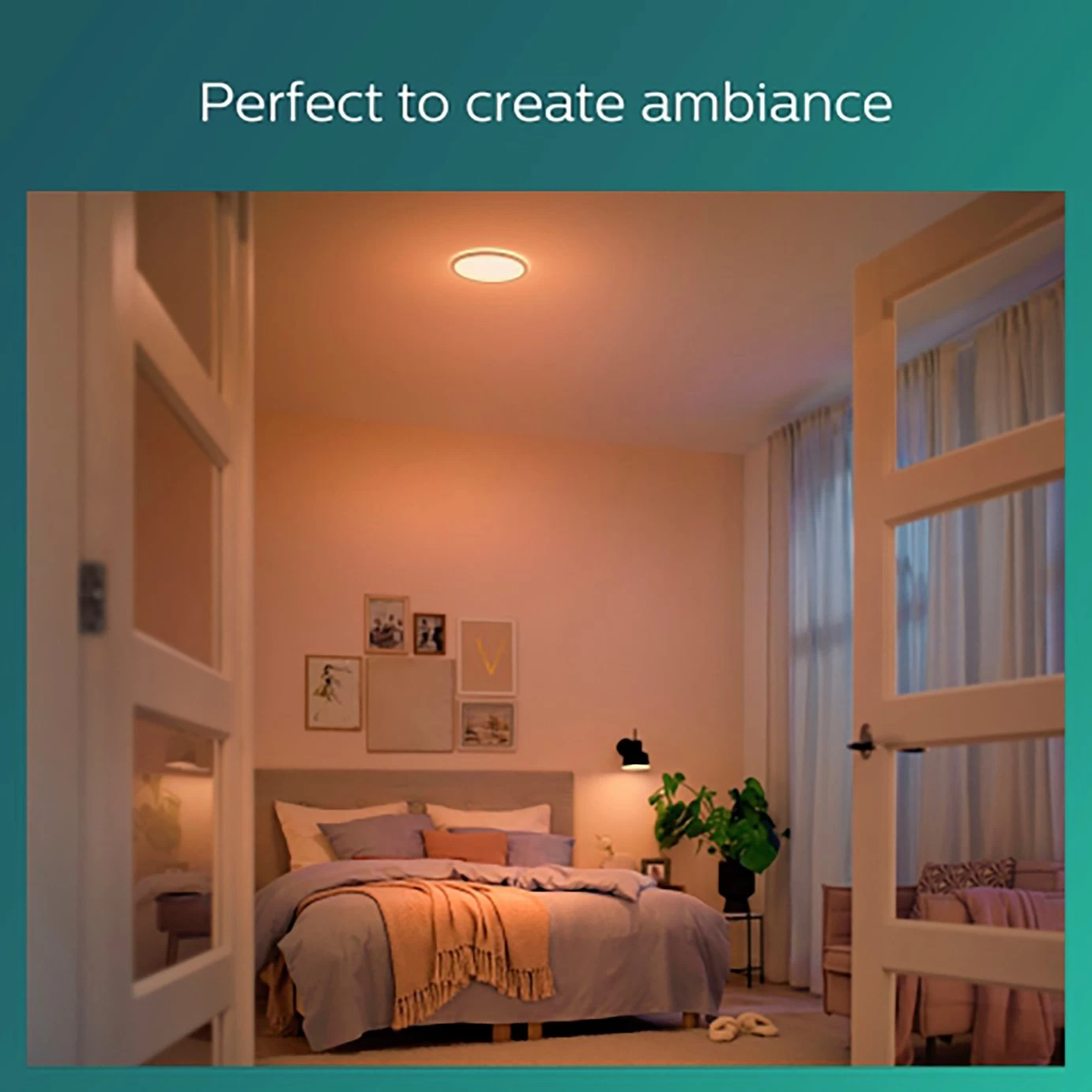 Philips Super Slim Flush To Ceiling Light - Black - Image 7