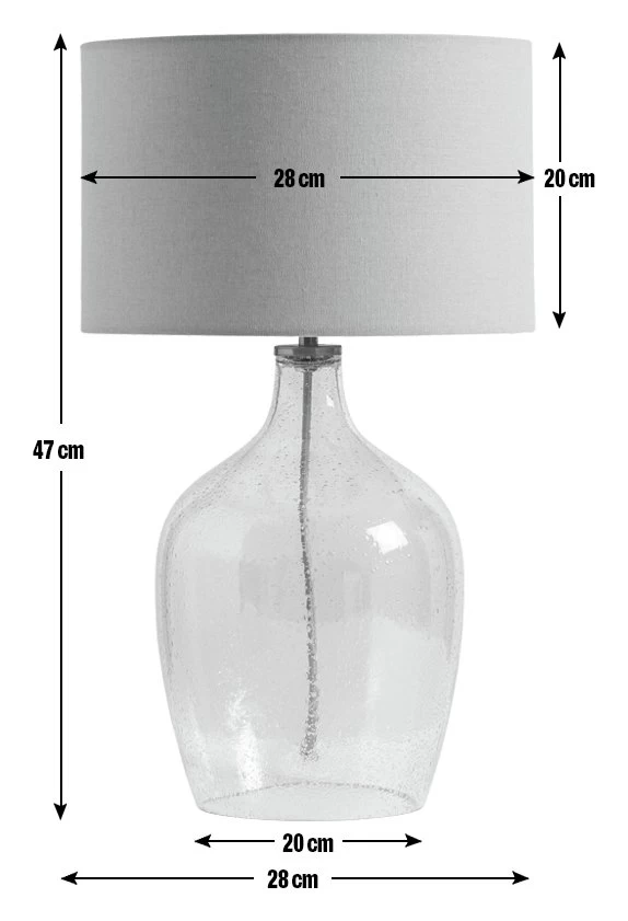 Habitat Abas Glass Table Lamp - Clear & Cream - Image 3