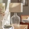 Habitat Abas Glass Table Lamp - Clear & Cream