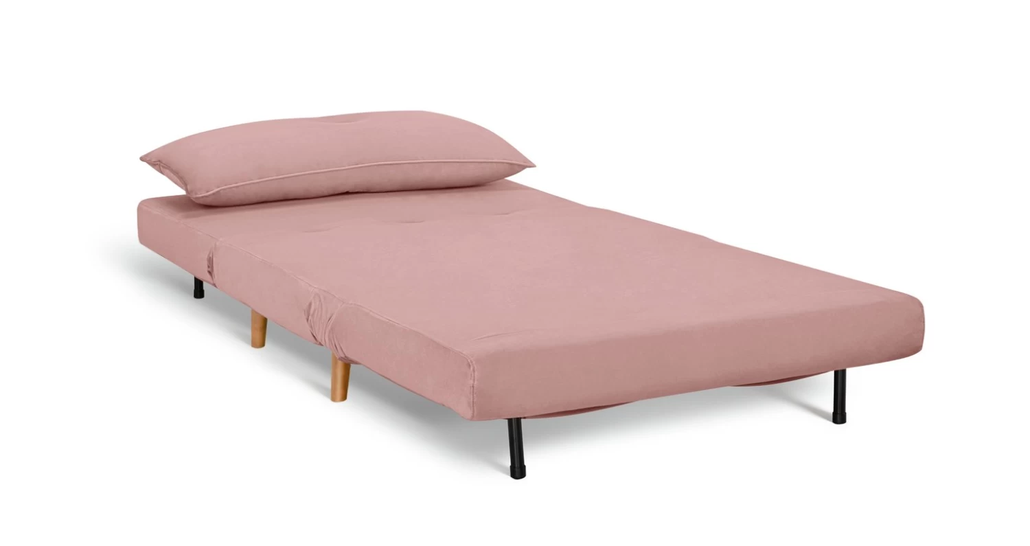 Habitat Roma Small Double Velvet Chairbed - Pink - Image 3