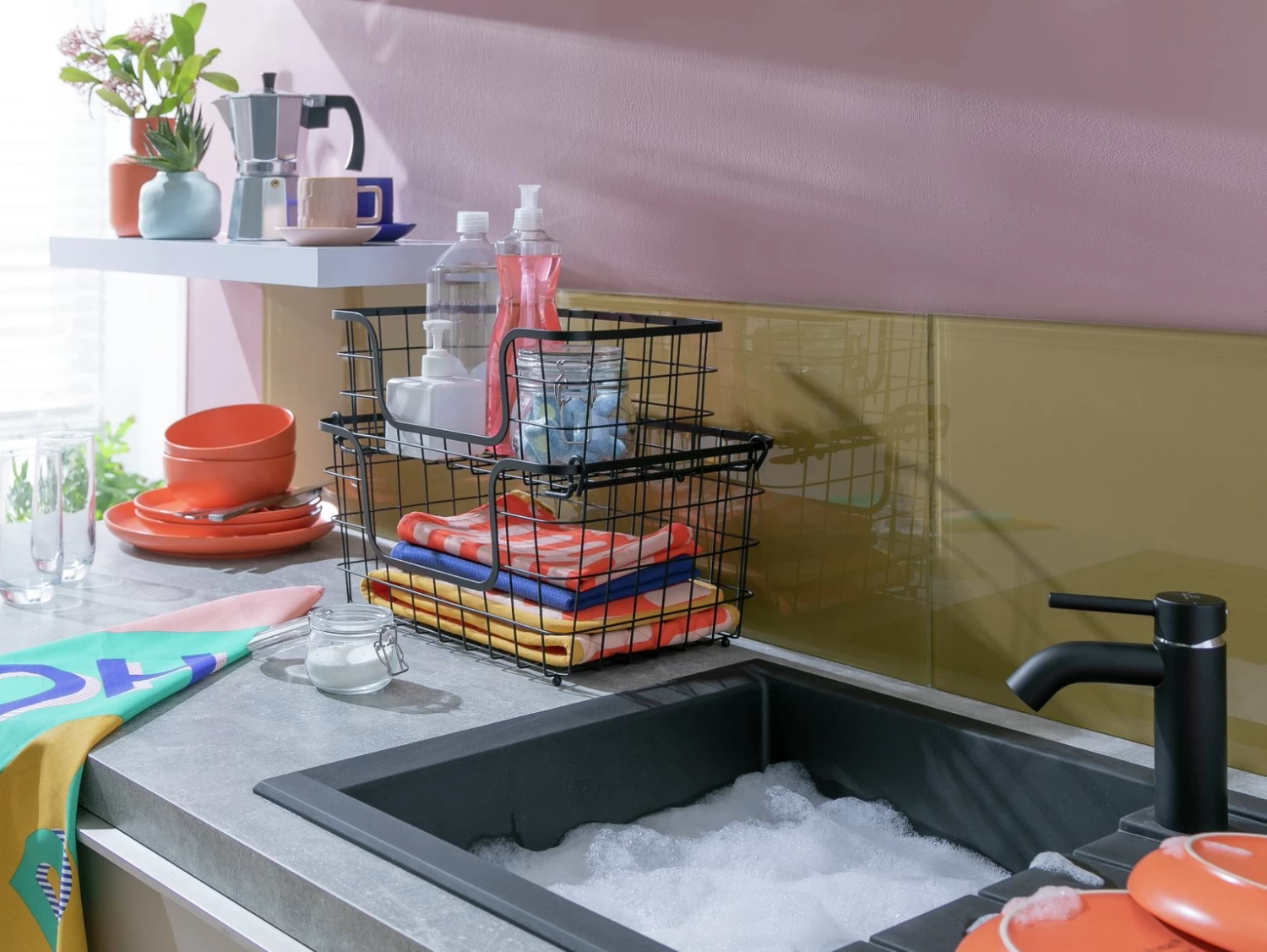 Habitat Pack Of 2 Storage Basket With Label Slot - Black - Image 2