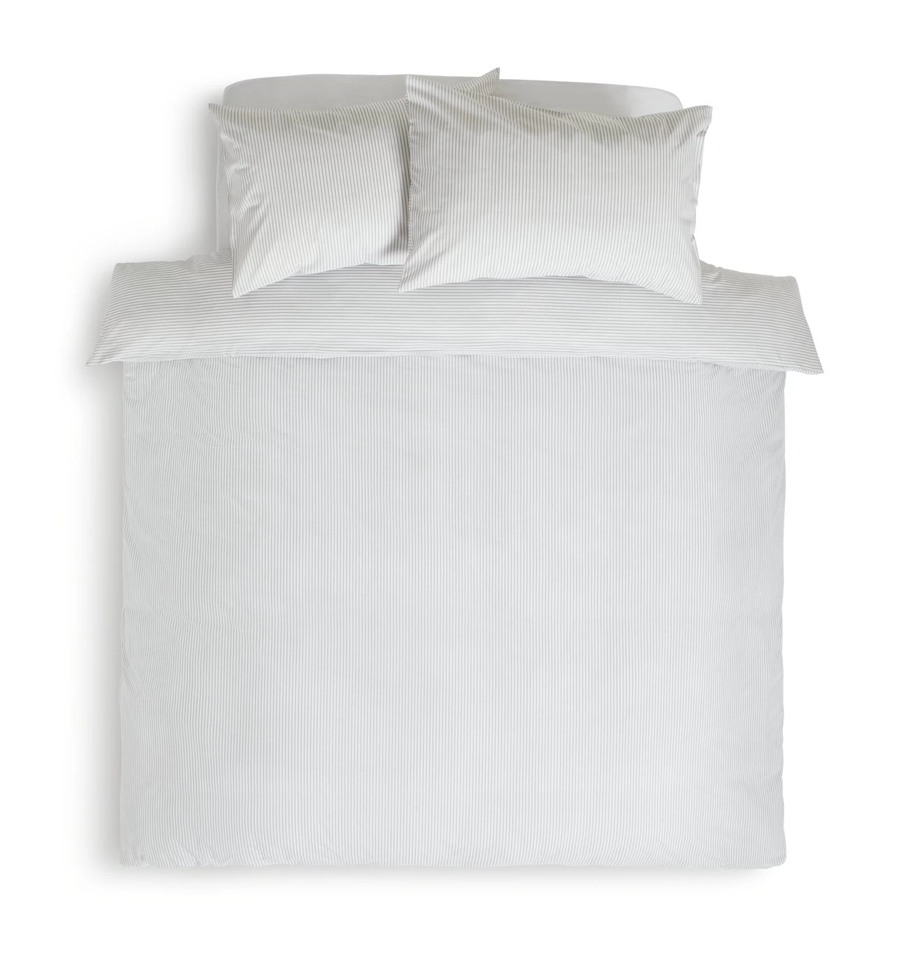 Habitat Stripe White & Grey Bedding Set - Single - Image 3