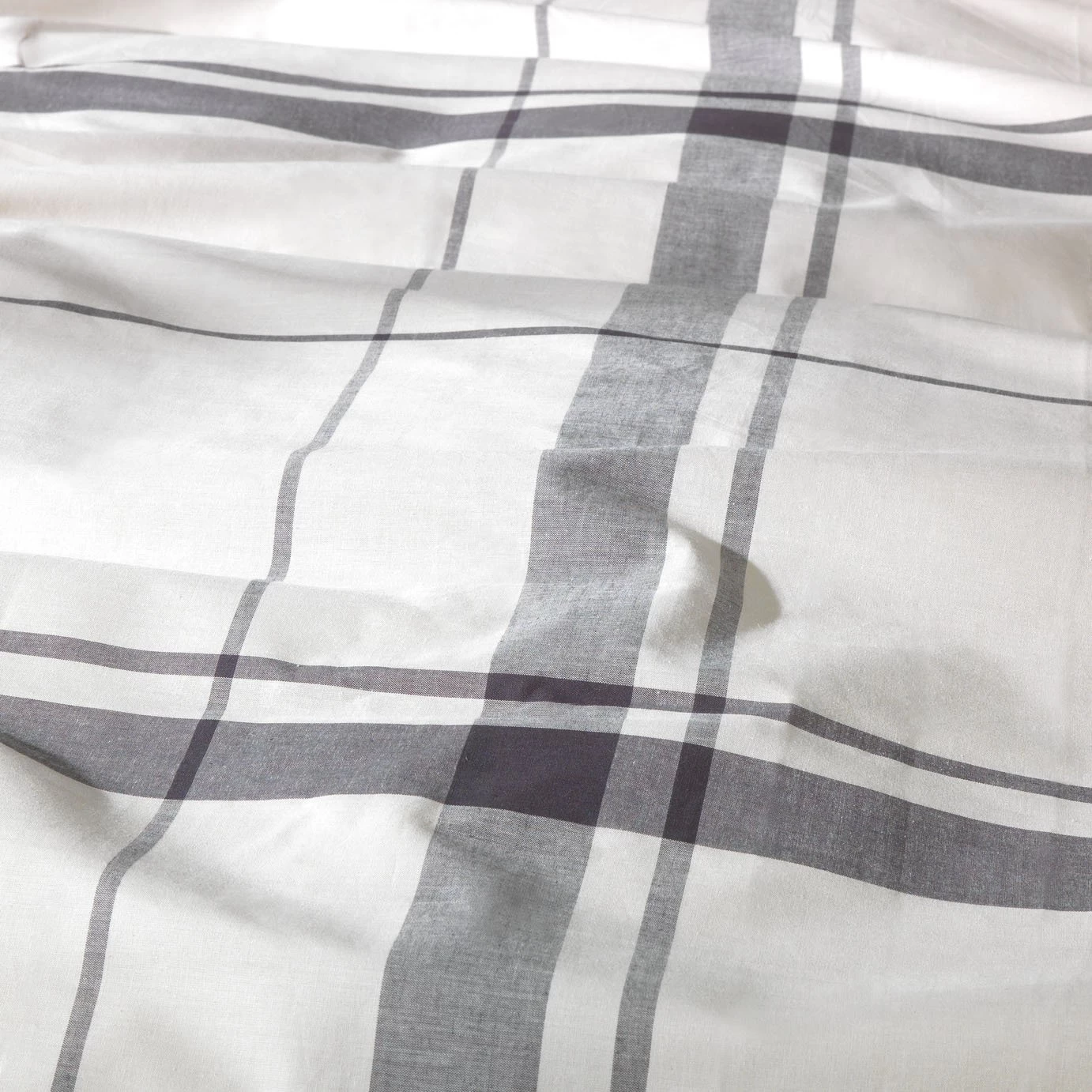 Habitat Cotton Yarn Dye Check Cream Bedding Set - Double - Image 6