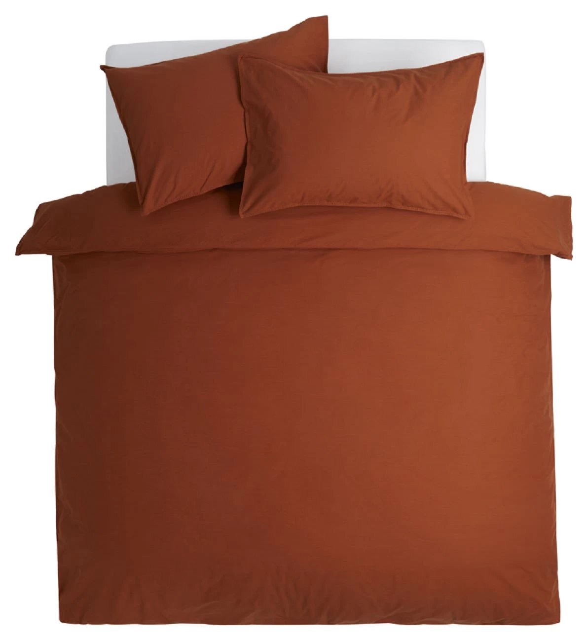 Habitat Cotton Linen Plain Rust Bedding Set - Double - Image 3