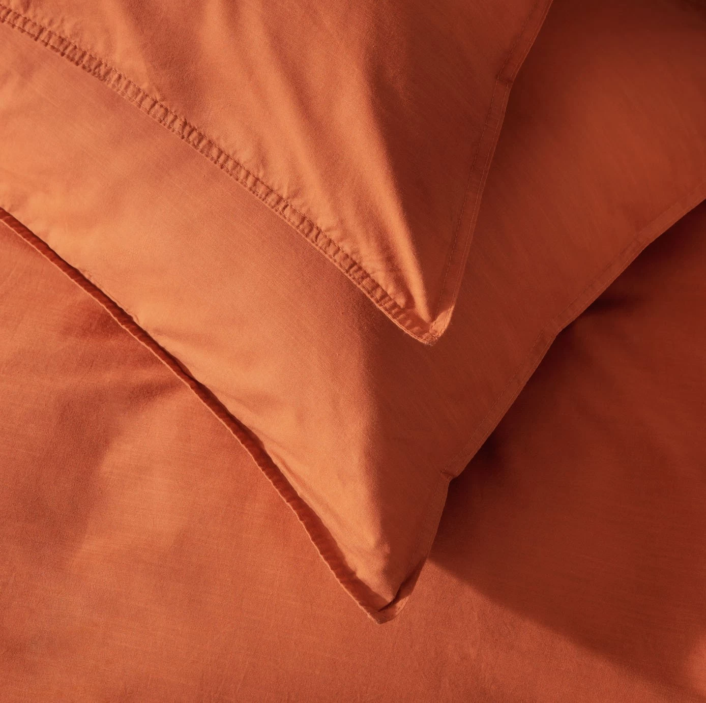 Habitat Cotton Linen Plain Rust Bedding Set - Double - Image 4
