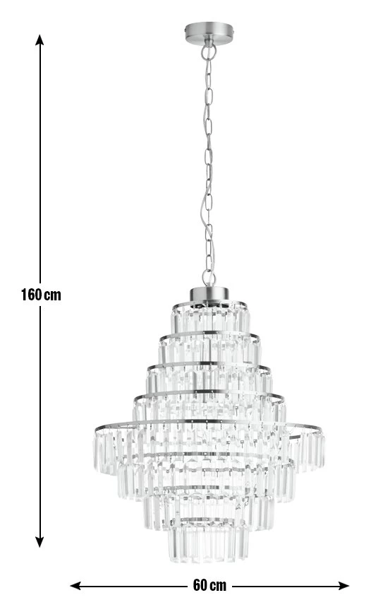 Habitat Presley Glass 8 Tier Chandelier - Brass - Image 3