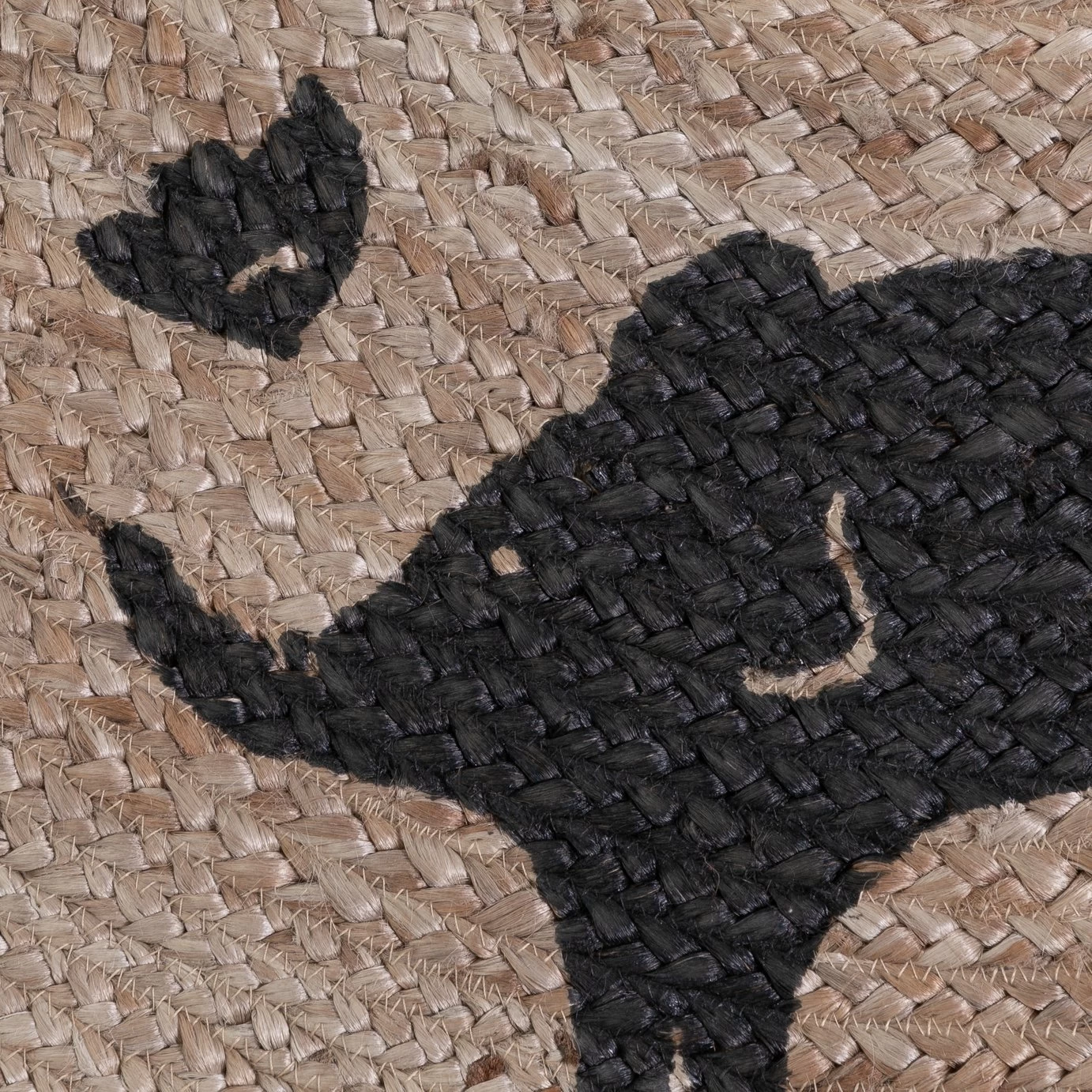 Habitat Kids Animal Abstract Jute Circle Rug - Natural - Image 2