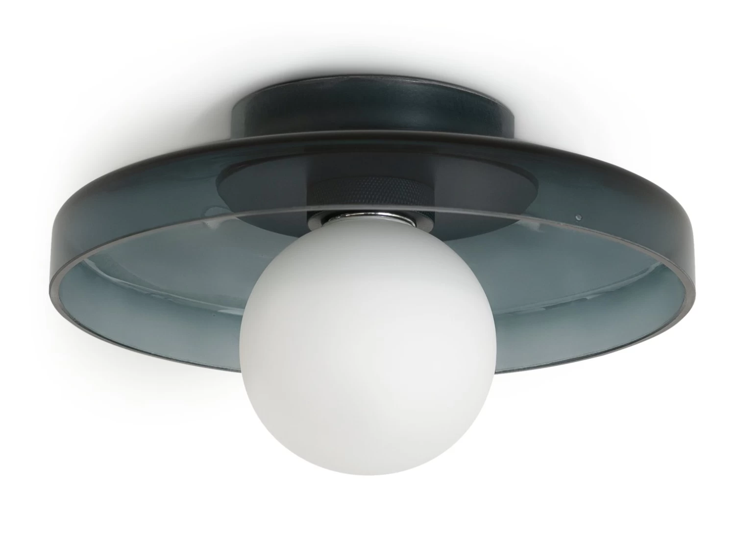 Habitat Jonna Bathroom Flush Ceiling Light -Dark Blue &Glass - Image 2