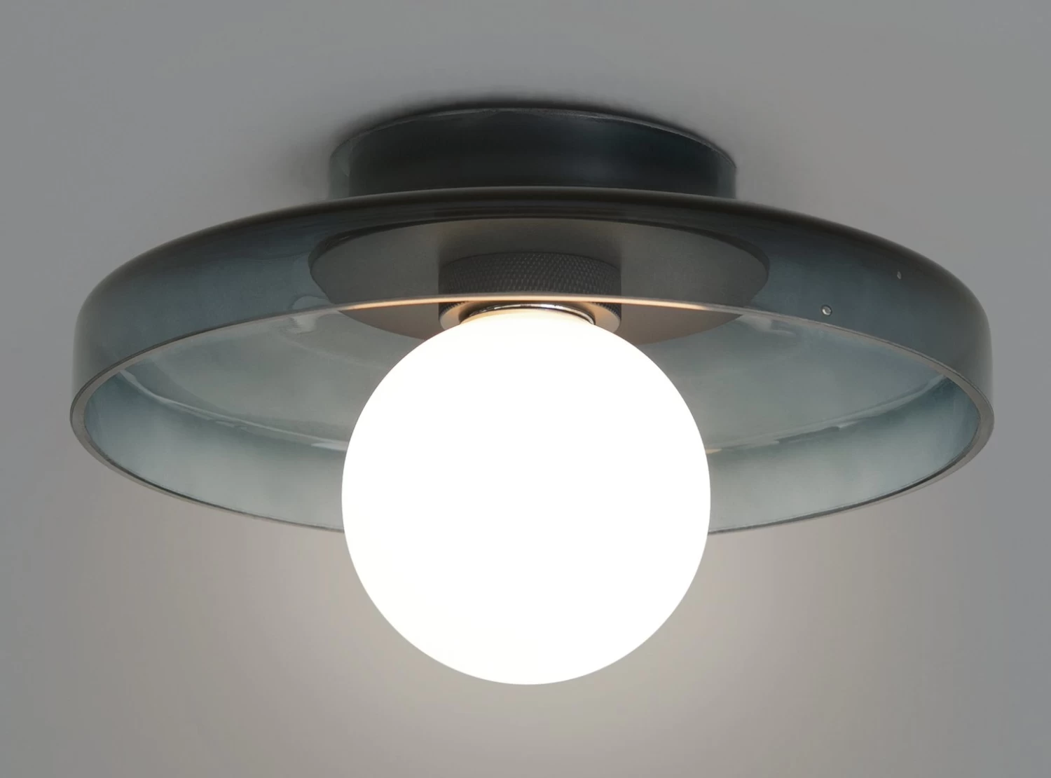 Habitat Jonna Bathroom Flush Ceiling Light -Dark Blue &Glass - Image 4