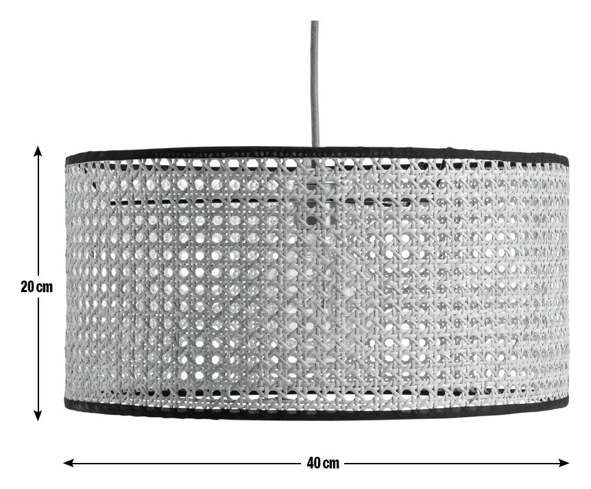 Habitat Ashi Rattan 40cm Shade - Natural & Black - Image 3