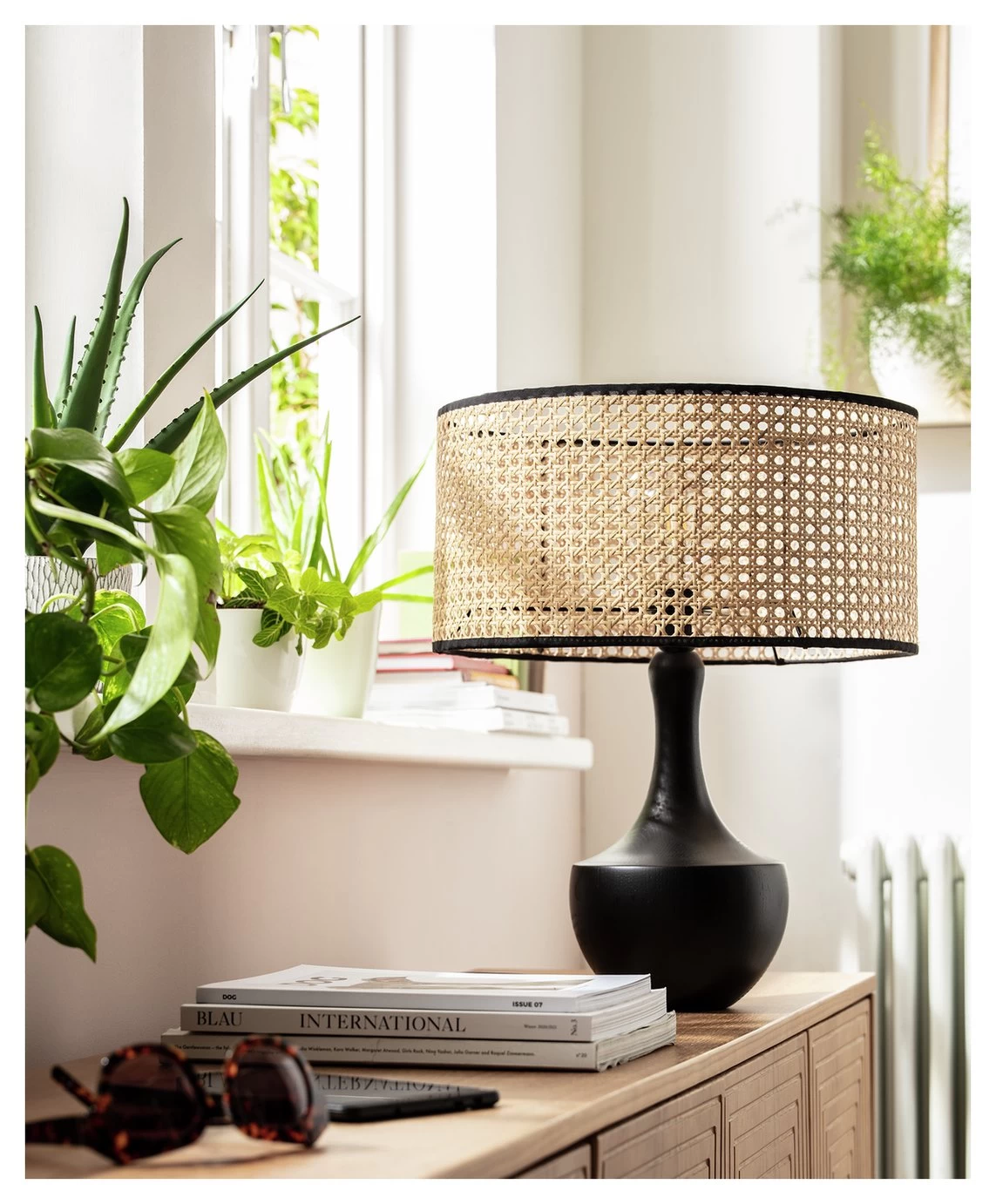 Habitat Ashi Rattan 40cm Shade - Natural & Black - Image 2