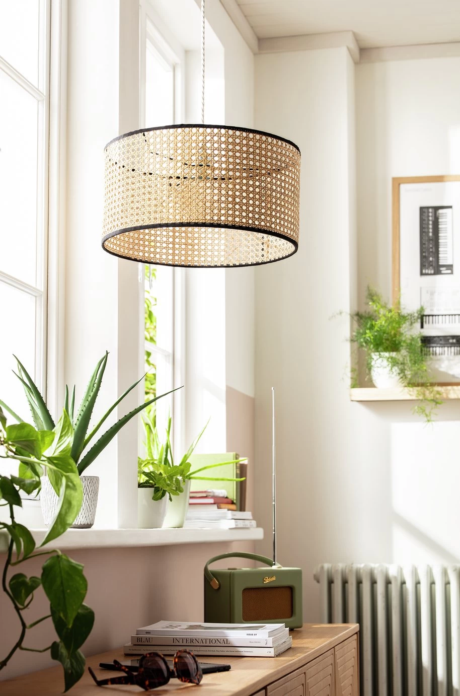 Habitat Ashi Rattan 40cm Shade - Natural & Black - Image 7