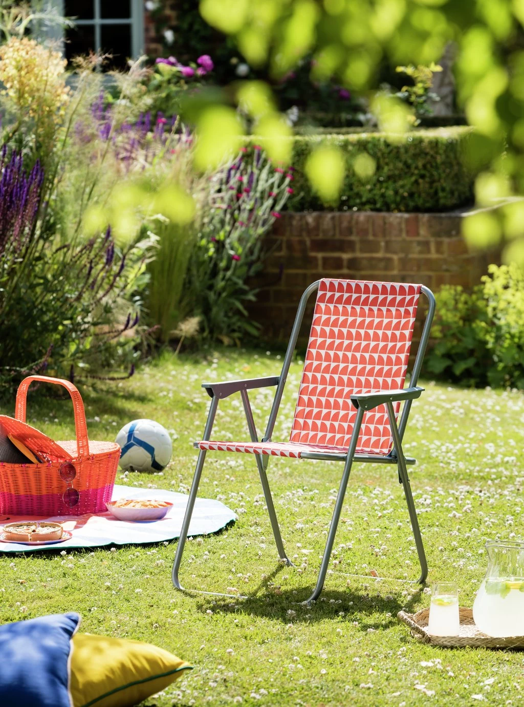 Habitat Folding Metal Garden Chair - Charcoal - Image 2