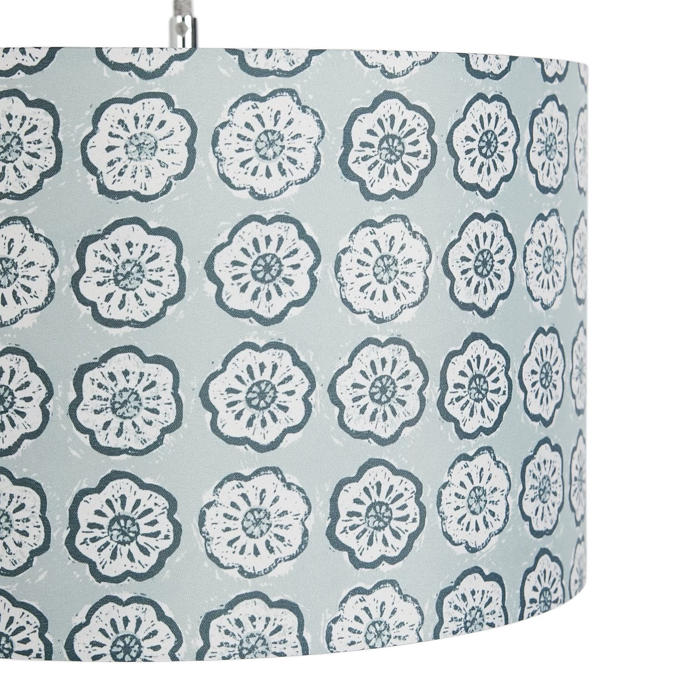 Habitat Country Floral Printed 30cm Drum Shade - Grey - Image 4