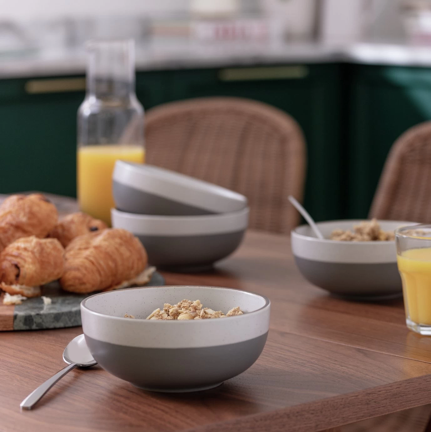 Habitat Speckle Set Of 4 Stoneware Cereal Bowl - Image 2