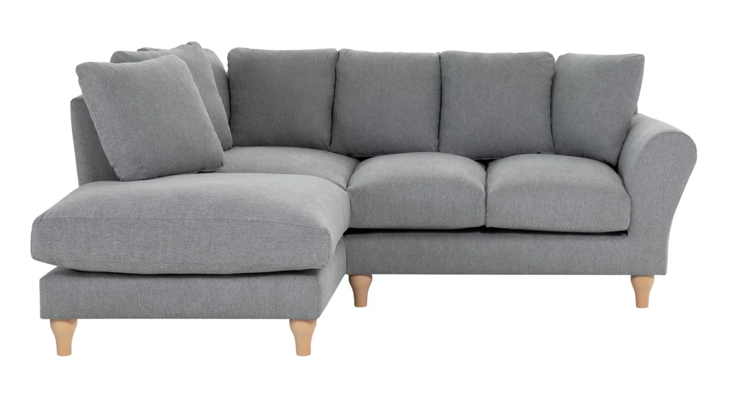 Habitat Carrie Fabric Left Hand Corner Chaise Sofa - Grey - Image 5