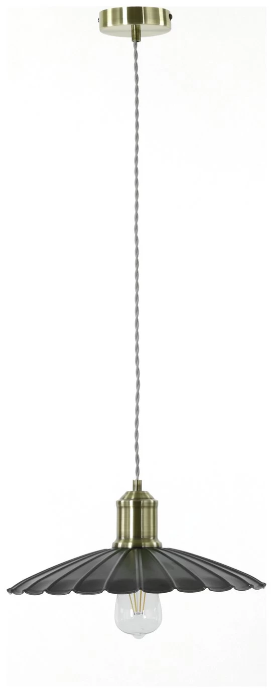 Habitat Pixie Pewter Metal Pendant Light - Nickel Finish - Image 3