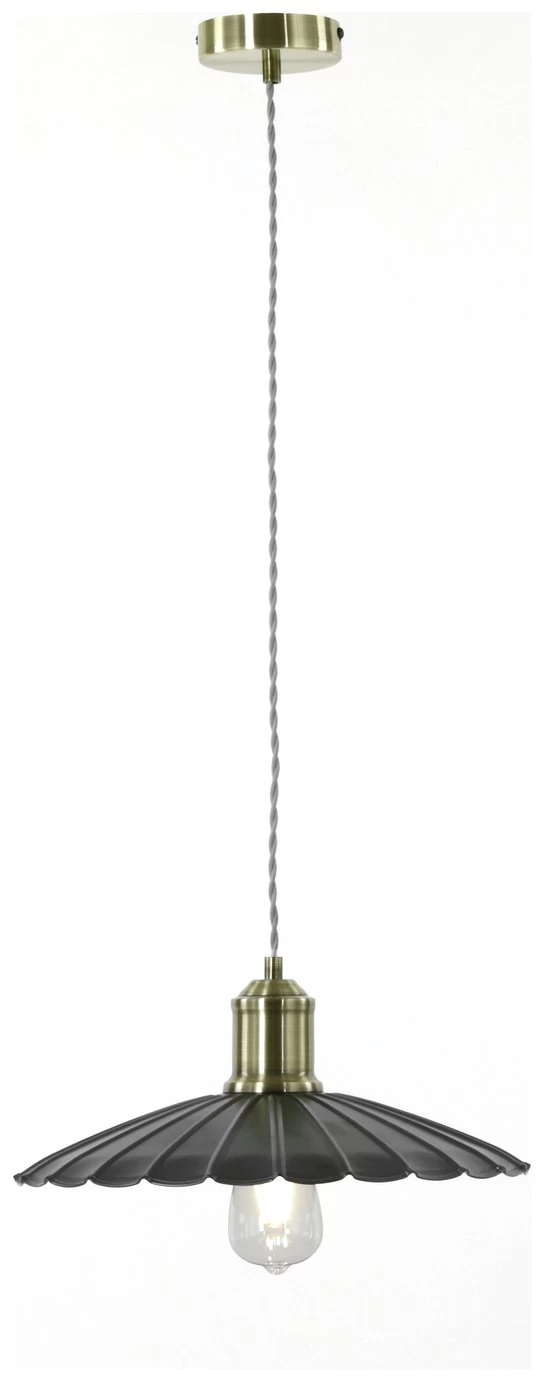 Habitat Pixie Pewter Metal Pendant Light - Nickel Finish - Image 4
