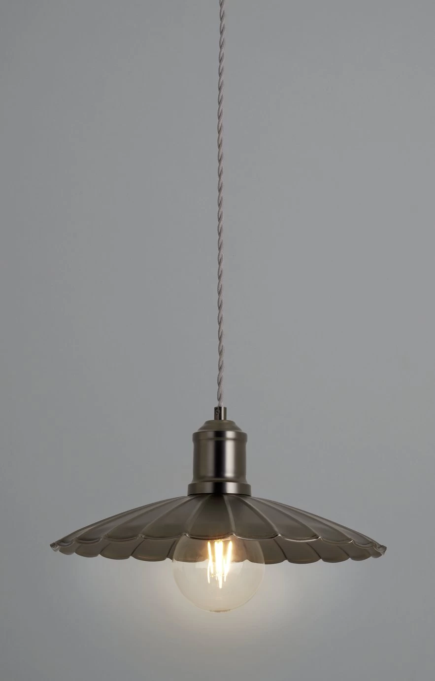 Habitat Pixie Pewter Metal Pendant Light - Nickel Finish - Image 2